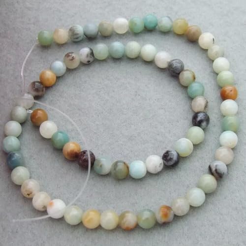 6mm Round Amazonite Stone Beads for Jewelry Making Natural Gemstone Semi Precious Strand 15 Inch(58-60pcs/Strand) - color: Amazonite Stone, size: 6mm