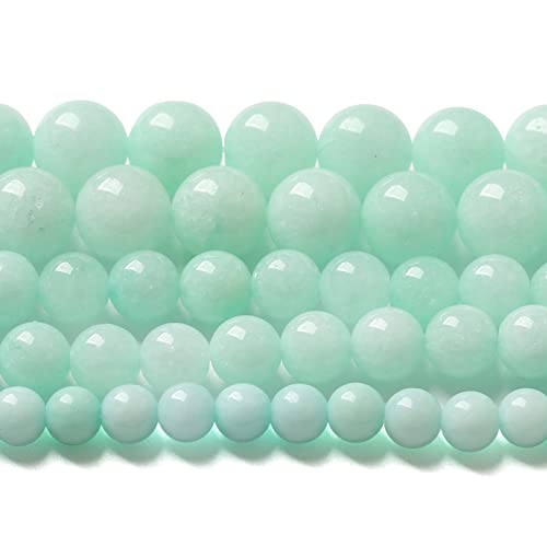 120PCS 6MM Natural Stone Amazonite Chalcedony Loose Beads for Jewelry Making DIY Bracelet Necklace 2 Strands - color: Amazonite Chalcedony, size: 6mm (2 strands)