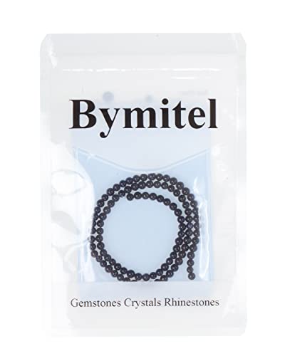 Bymitel 90 pcs Genuine Real Round Loose Stone Beads Gemstone Spacers for Charm DIY Jewelry Making 15.5" per Strand 4mm (Blue Sandstone, 4mm) - color: Blue Sandstone, size: 4mm