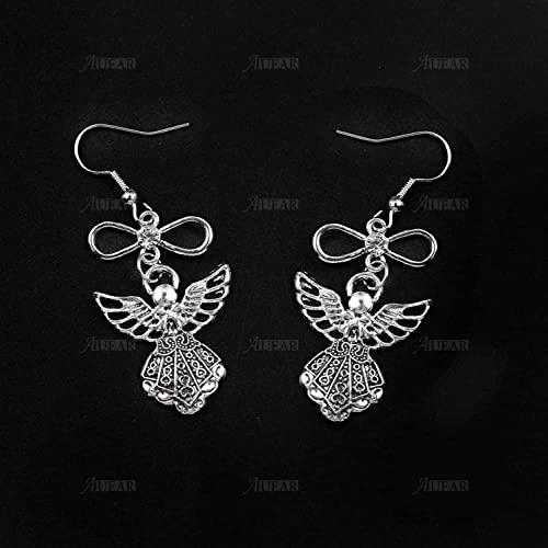 AUEAR, Antique Silver Angel Charms Pendants for DIY Jewelry Making Necklace Bracelet - color: Silver, size: 100 Pack