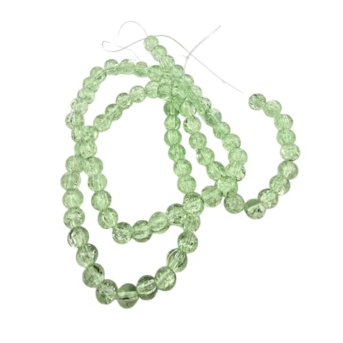 DandS ltd Crackle Lampwork Glass Beads for Jewelry Making, Natural Green, Vibrant DIY Bracelets, Necklaces, Beading Supplies & Craft Kits for Handmade Jewelry, 80pcs 0.39 inch (10mm), #J257-10 - color: Green Natural