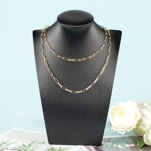 YOUBEIYEE 16.4 Feet 18K Gold Plated Brass Chain Roll Flat Paperclip Chain for Jewelry Making Handmade Women Necklace Bracelet DIY Jewelry Findings - color: Flat Paperclip