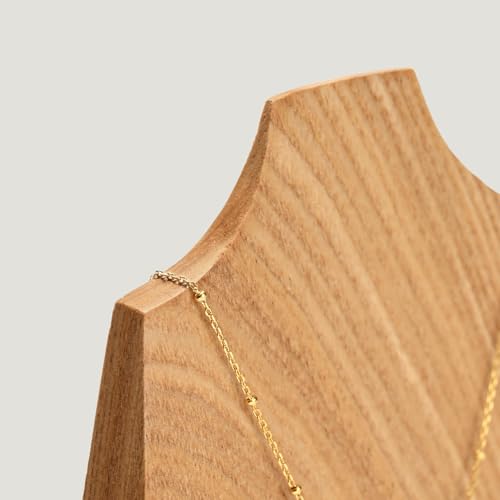 Solid Wood Jewelry Bust Necklace Display Showcase Jewelry Necklace Pendant Stand Display Stand Holder(H7.87) - size: S