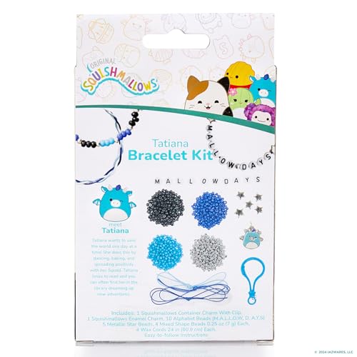 Original Squishmallows Tatiana The Dragon Bracelet Kit, Bracelet Making Kit, Friendship Bracelet Kit, Charm Bracelet, Charm Bracelet Making Kit, 7 Year Old Girl Birthday Gifts, Squishmallows for Boys - style: Tatiana the Dragon