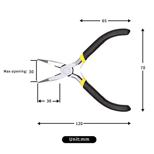 LEONTOOL Mini Round Nose Pliers with Cutters 5 Inch Wire Looping Pliers for Jewelry Making Beading Pliers Multi-Functional Precision Handcraft DIY Hand Tool - size: Round Nose with Cutters