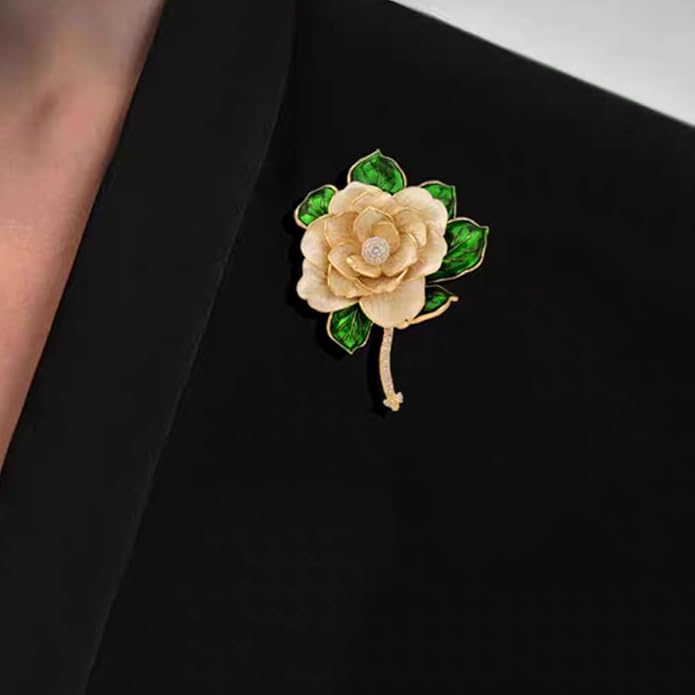 Brooch Pin - Gold Plated | Ideal Gift for Mom & Wife on Thanksgiving Day, Birthdays & Weddings