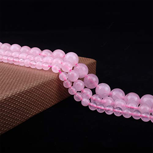 6mm Natural Rose Quartz Gemstone Round Loose Beads for Jewelry Making (63-65pcs) - color: Rose Quartz, size: 6mm