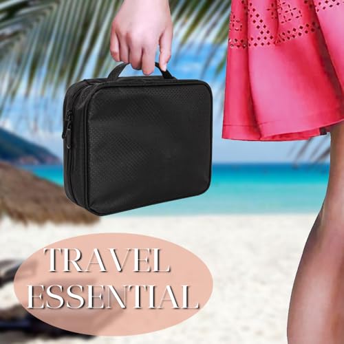 Travel Jewelry Organizer Case Transparent Jewelry Storage Book Binder Bag for Earrings, Rings, Necklace, Bracelet (All-Black) - color: All-Black