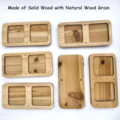 Solid Wood Jewelry Tower Organizer - 3-Tier Tree Holder Stand with 11 Earring Holes, 2 T-bar for bracelets Necklace or watches, Ring Tree & Display Tray (natural wood) - color: natural wood
