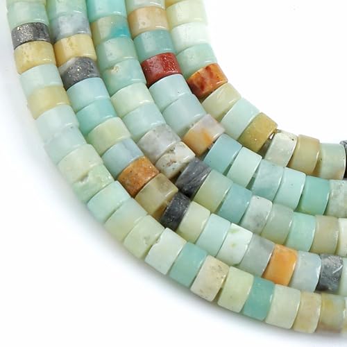 2x4MM 150PCS Amazonite Tube Cylinder Rondelle Abacus Disk Spacer Loose Beads for Jewelry Making - color: Amazonite, size: 2x4mm cylindrical