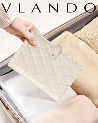 VLANDO Travel Jewelry Organizer Case,Large Jewelry Storage Book Ring Binder with Clear Zipper Velvet Jewelry Pouches Bags for Rings,Bracelet,Earrings-Cream White - color: 01.Cream White
