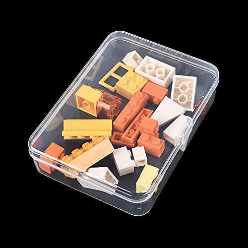 8-Pack Rectangular Plastic Storage Containers Box with Hinged Lid for Beads and Crafts, 4.5 x 3.3 x 1.1 inch / 115 x 85 x 28 mm (Translucent) - size: 4.5 x 3.3 x 1.1 inch