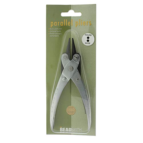 The Beadsmith Round Nose Parallel Pliers, 5.5 inches (140mm), Steel tool for jewelry making, with spring - style: Round Nose - 140mm