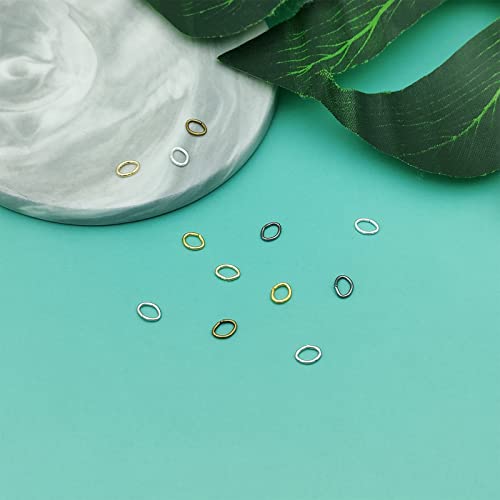 1800pcs 6mm Oval Jump Rings Stainless Steel Jump Rings Oval Open Ring Open Jumps Ring for Jewelry Making Supplies Earring Bracelet Necklace DIY Craft Making(6 Colors) - color: 6 colors A