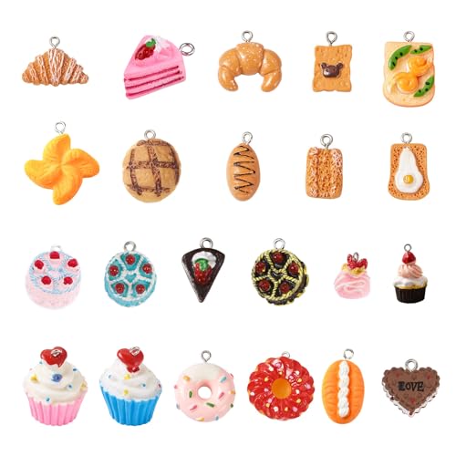 Craftdady Resin Plastic Miniature Food Snack Pendants Charms Ice Drink Juice Pendants Cute Bottle Fruit Keychain Charms Hang Ornament for DIY Craft Earring Bracelet Necklace Jewelry Making - color: Mixed Color Food