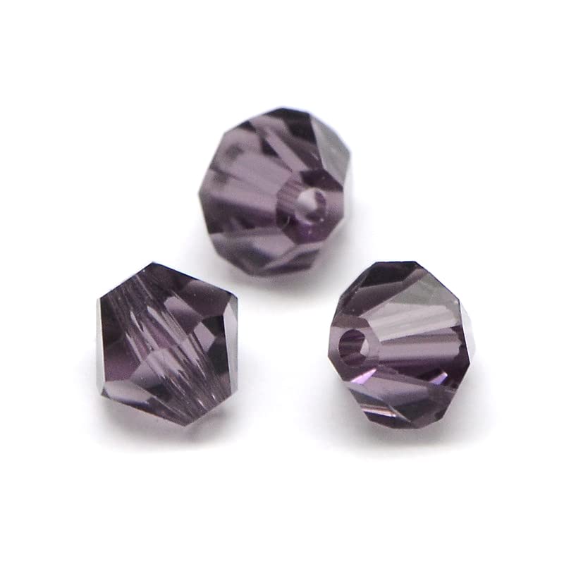 Perlin Preciosa Bohemian 3mm Crystal Glass Beads 100 pcs Czech Bicone Colorful Mix Beads for DIY Jewelry Making Double Cone Bead Bracelet Earring Necklace Crafting (Purple) - color: Purple