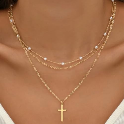 24PCS Gold Necklace Chain for Jewelry Making 1.5MM 18K Gold Plated Stainless Steel Cable Cross Link Chains Bulk for DIY Necklace - color: gold(1.5mm/18 inches)