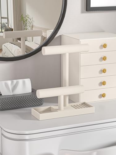 Bracelet and Necklace Holder,Velvet Jewelry Necklace Display Organizer Stand,bracelet Holder for Selling,Bracelet and Necklace Storage Tree (Style 2(Beige)) - style: Style 2(Beige)
