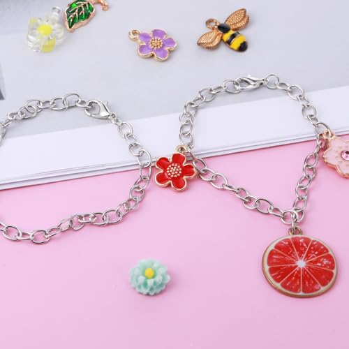 cobee 12 Pcs Charm Bracelet Chain, Metal Silver Chain Bracelet with Lobster Clasps for Women Bracelet Chain Bracelets Jewelry Making Crafts Supplies Men Gifts(Silver) - color: Silver