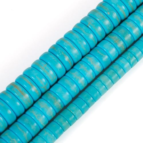 Craftdady 744Pcs Blue Friendship Bracelet Beads Heishi Turquoise Beads Strands 4.5/6/8mm Flat Round Gemstone Beads Coin Disc Spacer Stone Beads for Crafts DIY Jewelry Making Supplies - color: Turquoise, 4.5-8mm