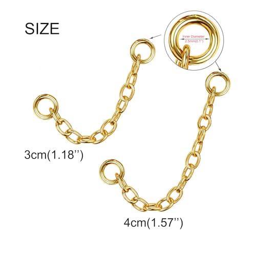 4Pcs Gold Earrings Connector Chains Set for Women, Convertible Dangle Chain for Double Piercings 50mm - color: gold 30mm and 40mm