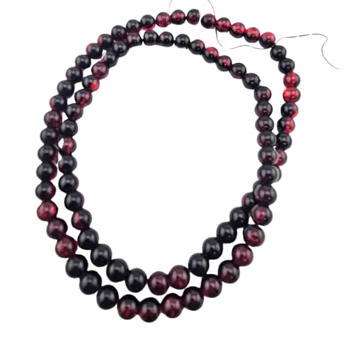 DandS ltd Crackle Lampwork Glass Beads for Jewelry Making, Red Garnet, Vibrant DIY Bracelets, Necklaces, Earrings, Beading Supplies & Craft Kits for Handmade Jewelry, 80pcs 0.39 inch (10mm), #J282-10 - color: Red Garnet