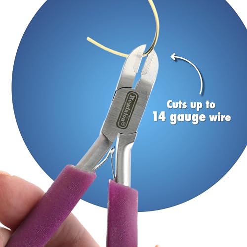 Beadalon Professional Series Tungsten Carbide Jaw Hard Wire Semi-Flush Cutter, Purple Vinyl-Free Grips, Stainless Steel, cuts up to 14 gauge Wire, 5.75 in - style: Semi-Flush Cutter, Purple