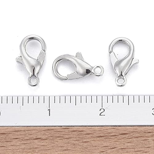 HDSupplies 100 Pieces - Lobster Clasps - Silver Tone - 10x6mm / 1mm Hole - color: Silver Tone, size: 10x6mm