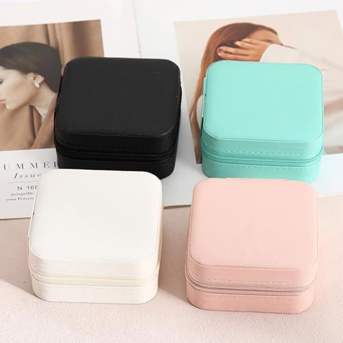 Travel Jewelry Case 2 Pack Mini Travel jewelry Box Portable Organizer Women Girls Gift Box for Rings Earrings Necklaces Bracelets - color: Blue