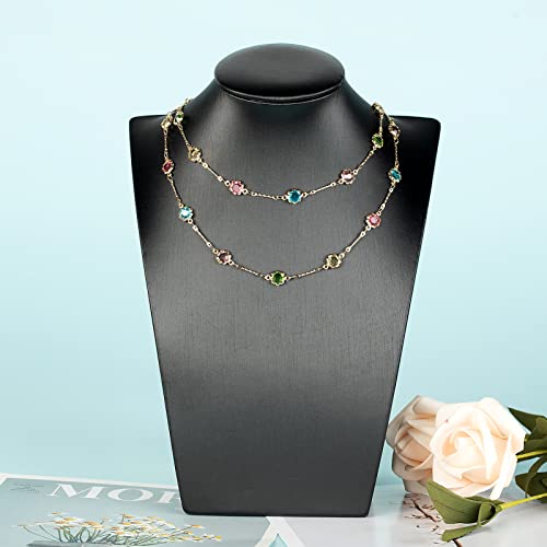 16.4 Feet Gold Plated Chains for Jewelry Making, Mixed Color Rhinestone Chain Links Bracelets Necklace Anklet Chain Bulk with Jump Rings Lobster Clasps - color: Colorful Rhinestone- Gold