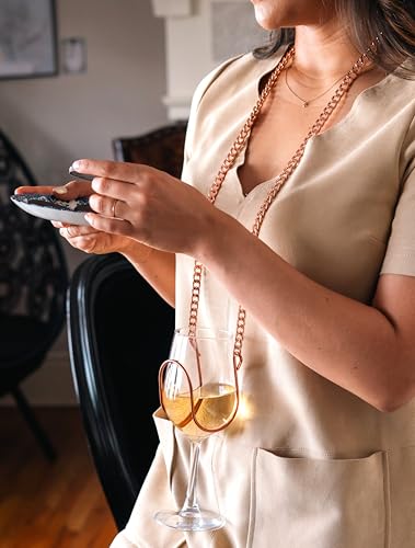 – (Silver, Gold or Bronze Chain Design The most unique, fashionable and functional product in beverage accessories - color: Rose Gold