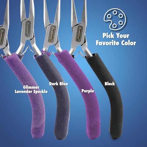 Beadalon Designer Series End Cutter, Dark Blue Vinyl-Free Grips, Stainless Steel, Box Joint, Double Leaf Springs, 4.75 in - color: Dark Blue, style: End Cutter