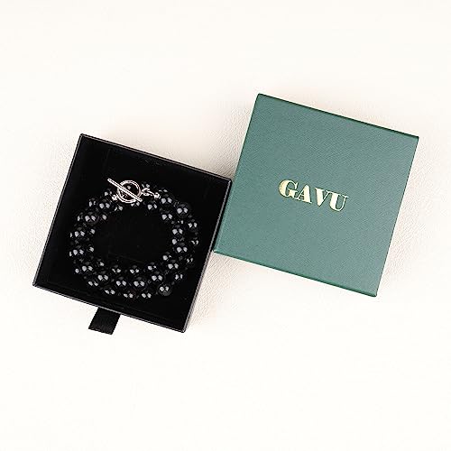 GAVU Hand-knotted Men's Beaded Necklace, Crystal Necklace for Men - color: Black Obsidan, size: 20"