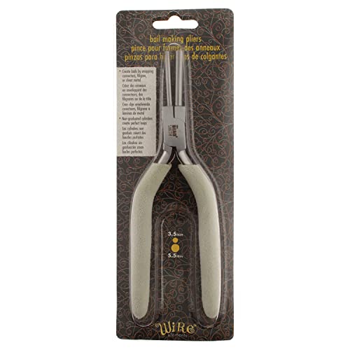 The Beadsmith Bail Making Pliers, 7 inches (178mm) in length, Creates Two Loop Sizes (3.5mm, 5.5mm), Polished Steel Head with Comfort Grip Handle - style: Bail Making