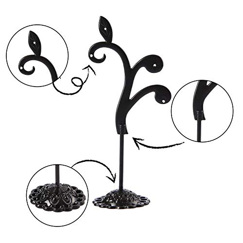 Black Earring Stand Detachable Metal Earring Display Storage Rack for Photography Jewelry Props Show Closet Retail Store Display 3 Pcs, Vine Shape