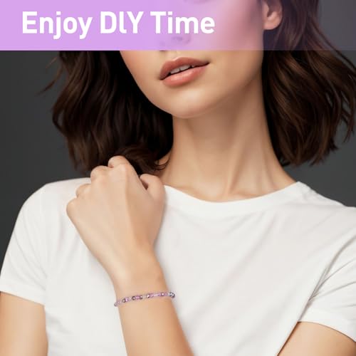 1000pcs Glass Beads for Jewelry Making Colorful Rainbow Craft Crystal Beads with Loose Beads Sparkly Beads for DIY Necklace Bracelet Earring(Purple) - color: Purple