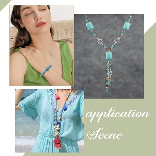 NBEADS About 176 Pcs 6 Styles Synthetic Turquoise Bead, Turtle Bead Charms Starfish Sea Stars Charms Gemstone Stone Spacer Beads for Jewelry Making DIY Bracelet Necklace - color: Turtle & Starfish