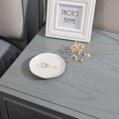 HOME SMILE I Still Do Ring Dish Annniversary Gifts for Women or Wife, Jewelry Dish Holder for Anniversary,Elegant Trinket Tray,Ceramic - style: I Still Do