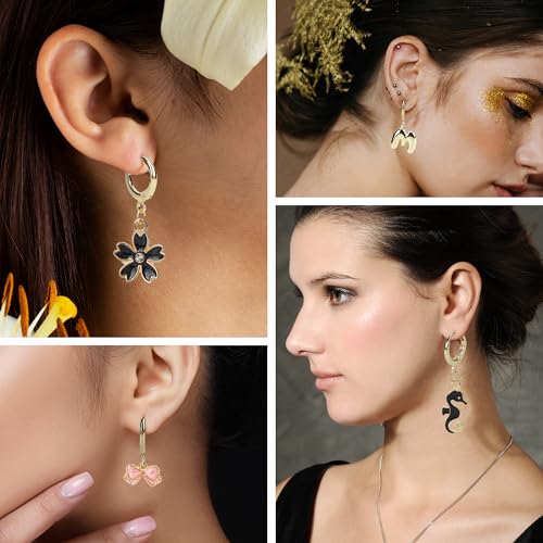 60 pcs 14 K Gold Plated Earring Hooks with 90 Jump Rings Hypoallergenic Tarnish Resistant Huggie Round Hoops for Earring Making - style: 14 K Gold Hoops