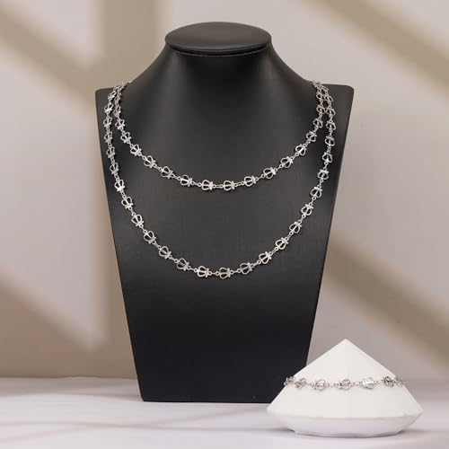 YOUBEIYEE 13 Feet Jewelry Chains Bulk Stainless Steel Silver Crown Links Chain for Jewelry Making Women Necklace DIY Jewelry Supplies Findings - color: Crown Silver