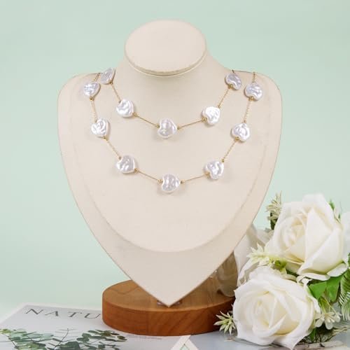 KYUNHOO 9.8FT/3M Gold Chains for Jewelry Making Stainless Steel Heart Chain Imitation Pearl Jewelry Link on Bulk for Women DIY Handcrafts - color: Heart Gold