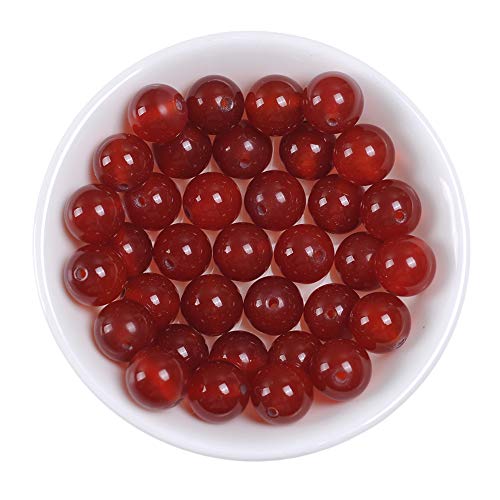 Natural Stone Beads 2mm Red Agate Gemstone Round Loose Beads Crystal Energy Stone Healing Power for Jewelry Making DIY,1 Strand 15" - color: Red Agate, size: 2MM