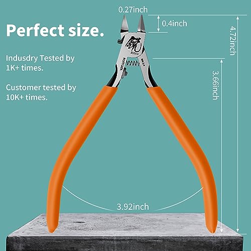 RUITOOL Model Nippers, Gundam Model Tools for Advancers to Repair and Fix Plastic Models, Ultra-thin Single Blade Gunpla Nipper, Non-slip Grip 4.7 Inch Sprue Cutter for Plastic Model Building - color: Orange