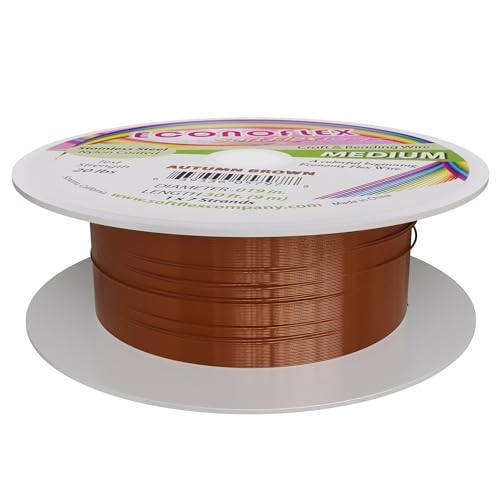 Soft Flex Econoflex Hobby Beading Wire - Flexible Stainless Steel Wire for Crafting - 7 Strand 0.19 30 Ft - style: Autumn Brown