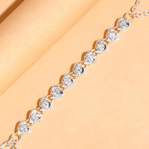 14K Gold Plated Body Chains for Women, Sexy Layered Belly Waist Chain Crossover Bikini Bra Chain, Summer Beach Rhinestone Body Jewelry - style: Silver Heart