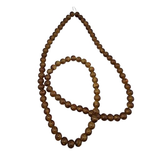 DandS ltd Crackle Lampwork Glass Beads for Jewelry Making, Brown, Vibrant DIY Bracelets, Necklaces, Earrings, Beading Supplies & Craft Kits for Handmade Jewelry, 80pcs 0.39 inch (10mm), #J226-10 - color: Brown