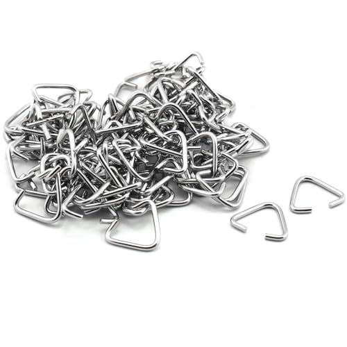 100pcs Triangle Open Rings 15x16mm Clip Pendant Accessories for Jewelry Findings Platinum