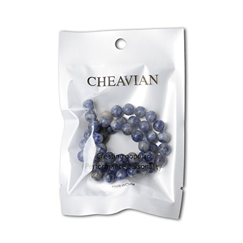 45PCS 8mm Natural Blue White Sodalite Gemstone Round Loose Beads for Jewelry Making 1 Strand 15" - color: Blue White Sodalite, size: 8mm
