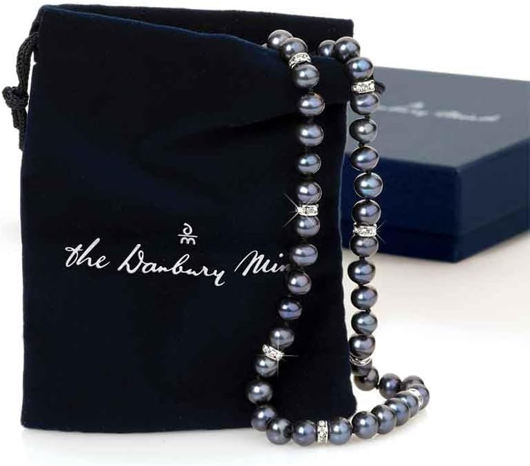 Midnight Spell Black Pearl Necklace with Matching Earrings, Black Pearl Jewelry Set, Jewelry Set for Her #1333-0360