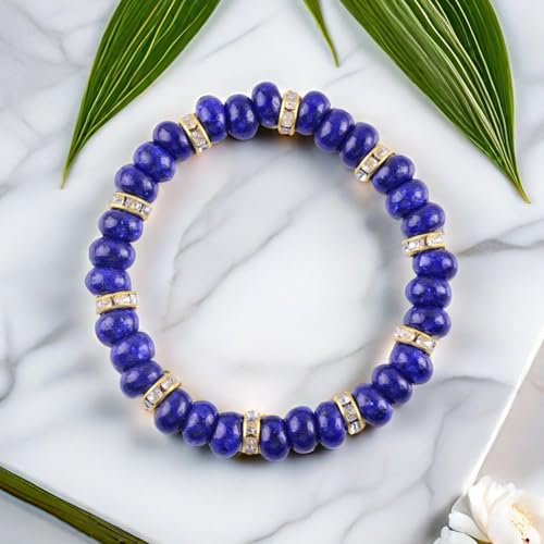 Rondelle Beads for Jewelry Making 5x8mm Natural Stone Beads 1 Strand 15.5inch Lentil Spacer Beads Rondelle Gemstone Bead Semi-Precious Stone Bead for Bracelet Necklace Crafts Lapis Lazuli - color: Lapis Lazuli Beads
